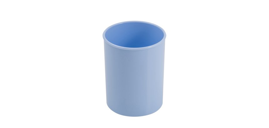 Cubilete portalapices faibo azul pastel opaco plastico diametro 78 mm alto 100 mm