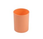Cubilete portalapices faibo naranja pastel opaco plastico diametro 78 mm alto 100 mm