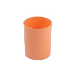 Cubilete portalapices faibo naranja pastel opaco plastico diametro 78 mm alto 100 mm