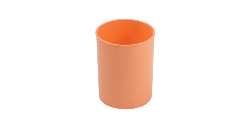 Cubilete portalapices faibo naranja pastel opaco plastico diametro 78 mm alto 100 mm