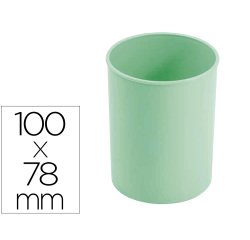 Cubilete portalapices faibo verde pastel opaco plastico diametro 78 mm alto 100 mm