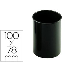 Cubilete portalapices faibo negro opaco plastico reciclado diametro 78 mm alto 100 mm alto