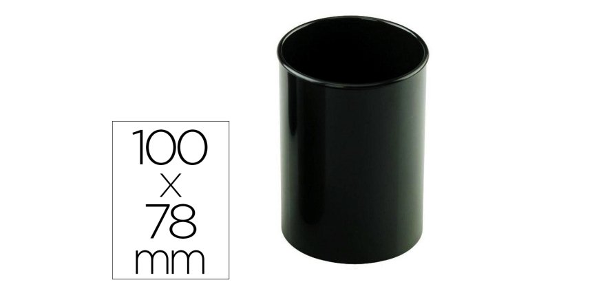 Cubilete portalapices faibo negro opaco plastico reciclado diametro 78 mm alto 100 mm alto