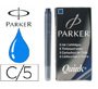 Tinta estilografica parker azul permanente caja de 5 cartuchos