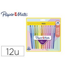 Rotulador paper mate flair pastel punta de fibra blister de 12 unidades colores surtidos