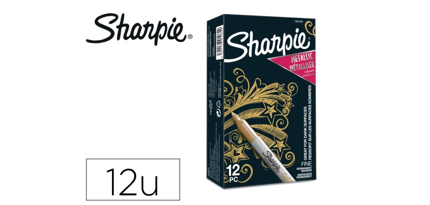 Rotulador sharpie permanente fino metallic oro