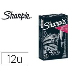 Rotulador sharpie permanente fino metallic plata