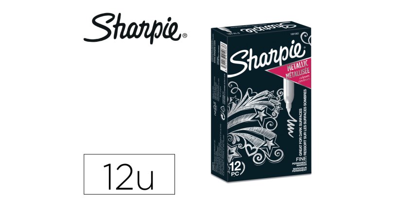 Rotulador sharpie permanente fino metallic plata