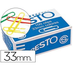 Clips colores presto caja de 100 unidades colores surtidos