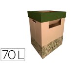 Contenedor papelera reciclaje liderpapel ecouse carton 100% reciclado y reciclable 70 litros 450x350x650 mm