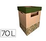 Contenedor papelera reciclaje liderpapel ecouse carton 100% reciclado y reciclable 70 litros 450x350x650 mm