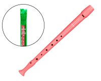 Flauta hohner 9508 color coral funda verde y transparente