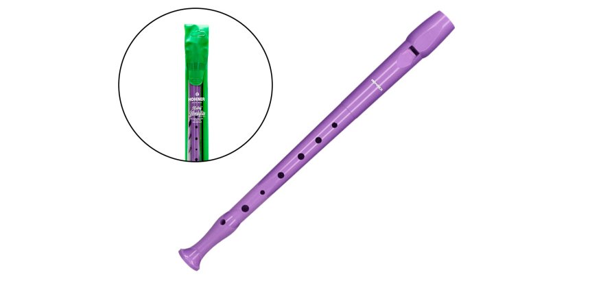 Flauta hohner 9508 color lavanda funda verde y transparente