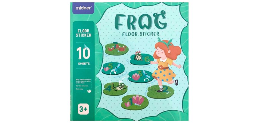 Juego didactico mideer rana con 63 adhesivos para suelo removibles