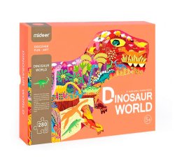 Puzle mideer mundo de dinosaurios con forma animal grande 280 piezas