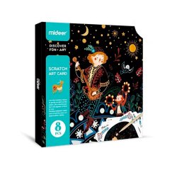 Juego didactico mideer scratch art card boy