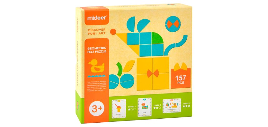 Puzle mideer figuras geometricas fieltro 157 piezas