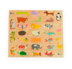 Puzle andreutoys domino animales madera 28 piezas