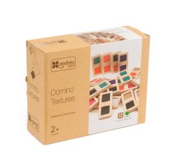 Juego didactico andreutoys domino sensorial texturas madera 28 piezas