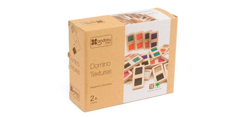 Juego didactico andreutoys domino sensorial texturas madera 28 piezas