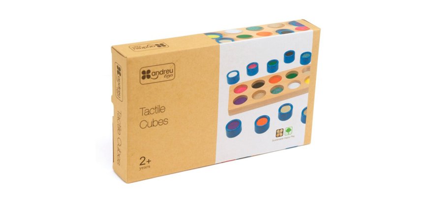Juego didactico andreutoys cubos tactiles 10 texturas