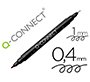 Rotulador q-connect marcador permanente doble punta color negro 4 mm y 1 mm