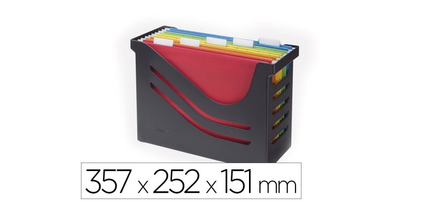 Soporte para carpetas colgantes djois plastico 100% reciclado color negro 357 x 252 x 151 mm