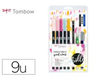 Set blended lettering tombow good vibes 9 piezas