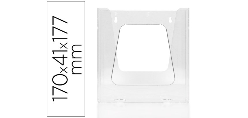 Expositor mural archivo 2000 metacrilato un compartimento din a5 vertical transparente 170x41x180 mm