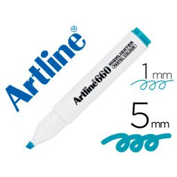 Rotulador artline fluorescente ek-660 azul pastel punta biselada