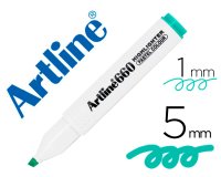 Rotulador artline fluorescente ek-660 verde pastel punta biselada