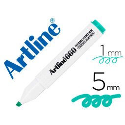 Rotulador artline fluorescente ek-660 verde pastel punta biselada