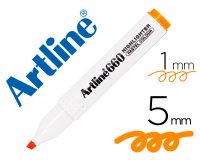 Rotulador artline fluorescente ek-660 naranja pastel punta biselada