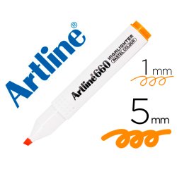 Rotulador artline fluorescente ek-660 naranja pastel punta biselada