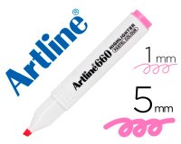 Rotulador artline fluorescente ek-660 rosa pastel punta biselada