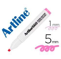 Rotulador artline fluorescente ek-660 rosa pastel punta biselada