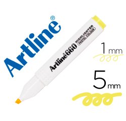 Rotulador artline fluorescente ek-660 amarillo pastel punta biselada