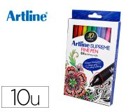 Rotulador artline supreme epfs200 fine liner punta de fibra 0,4 mm bolsa 10 unidades colores surtidos
