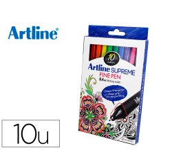 Rotulador artline supreme epfs200 fine liner punta de fibra 0,4 mm bolsa 10 unidades colores surtidos
