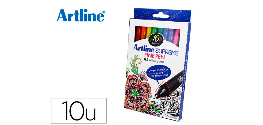 Rotulador artline supreme epfs200 fine liner punta de fibra 0,4 mm bolsa 10 unidades colores surtidos