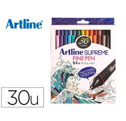 Rotulador artline supreme epfs200 fine liner punta de fibra 0,4 mm bolsa 30 unidades colores surtidos