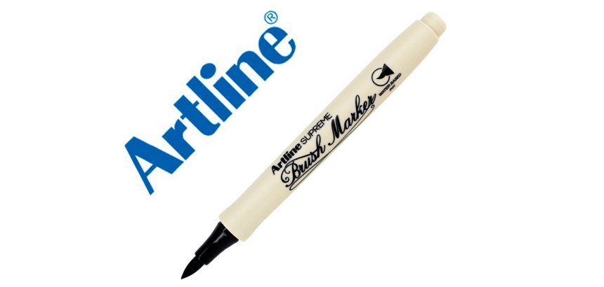 Rotulador artline supreme brush epfs pintura base de agua punta tipo pincel trazo fino negro