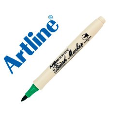 Rotulador artline supreme brush epfs pintura base de agua punta tipo pincel trazo fino verde