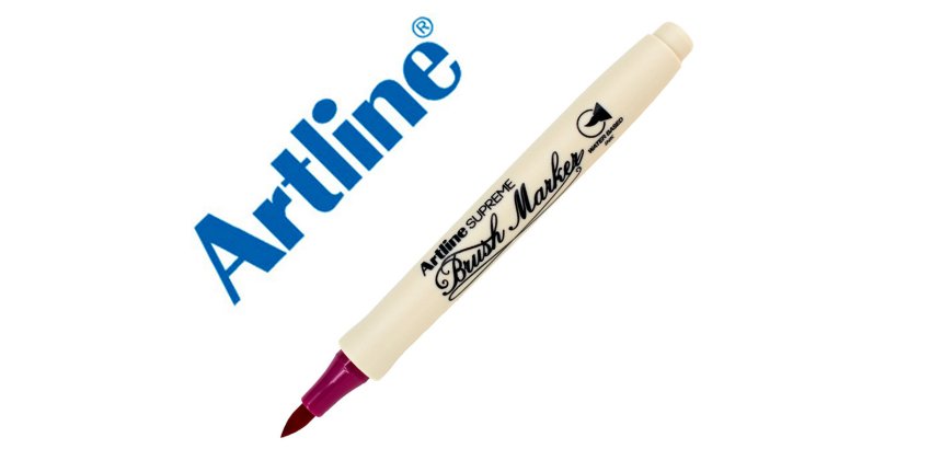 Rotulador artline supreme brush epfs pintura base de agua punta tipo pincel trazo fino magenta