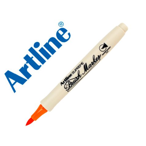 Rotulador artline supreme brush epfs pintura base de agua punta tipo pincel trazo fino naranja