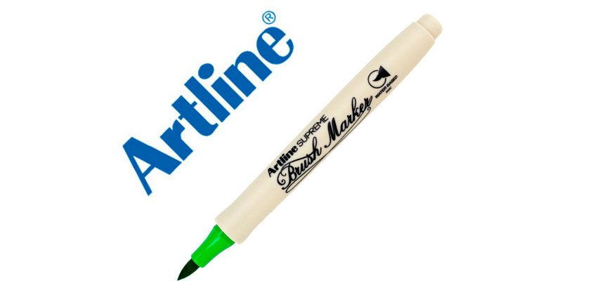 Rotulador artline supreme brush epfs pintura base de agua punta tipo pincel trazo fino verde claro