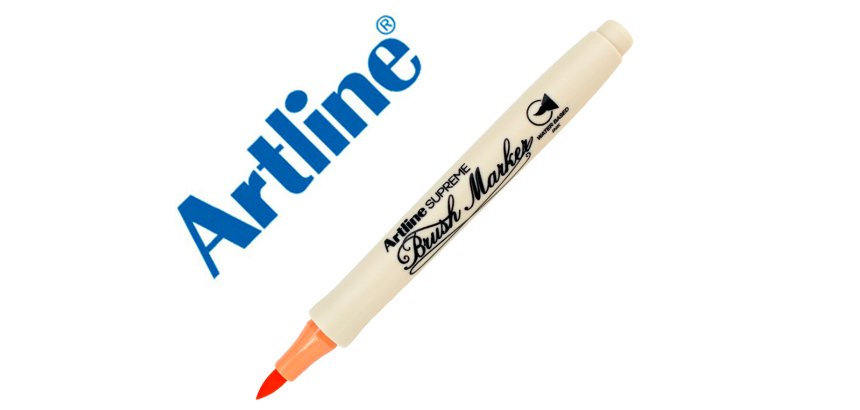 Rotulador artline supreme brush epfs pintura base de agua punta tipo pincel trazo fino albaricoque
