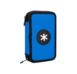 Plumier escolar antartik doble cremalllera color azul 28 piezas