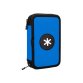 Plumier escolar antartik doble cremalllera color azul 28 piezas