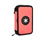 Plumier escolar antartik doble cremallera color coral 28 piezas